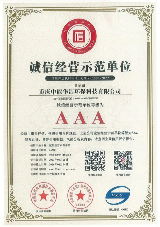 诚信经营示范单位